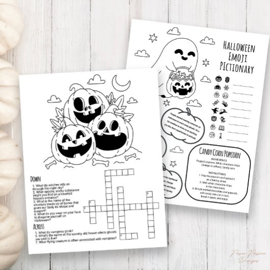 Halloween Activity Worksheet für Kinder Flyer