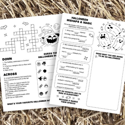 Halloween Activity Worksheet für Kinder Flyer