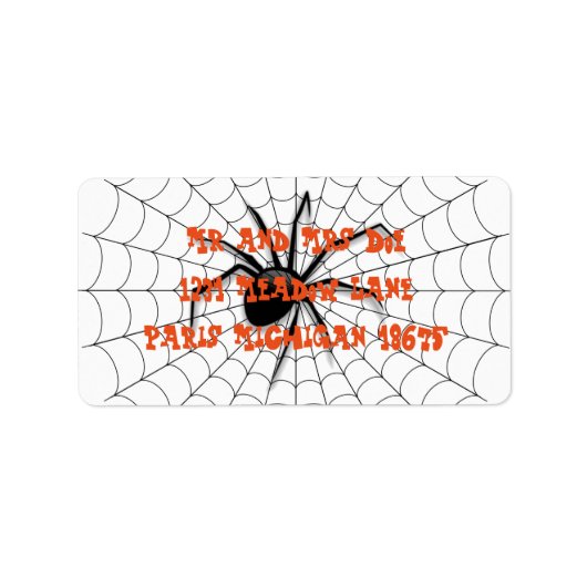 Halloween Address Labels/Spider und Web Adressaufkleber (Vorne)