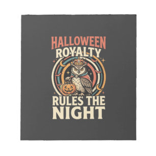 Halloween Adel Retro Eule Notizblock