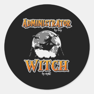 Halloween Administrator Hexan Funny Administration Runder Aufkleber