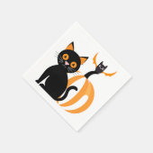 Halloween Adorable Black Cat Pumpkin und Bat Serviette (Ecke)