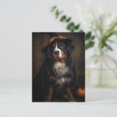 Halloween Adorable Witze Bernese Mountain Dog Postkarte (Stehend Vorderseite)