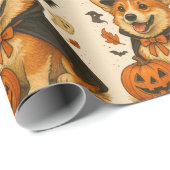Halloween Adortive festliche Corgi Hundeliebhaber Geschenkpapier (Rolleneckpunkt)
