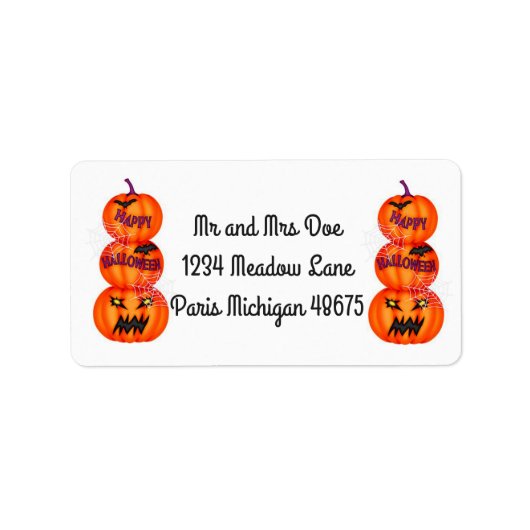 Halloween-Adresslitern/Jack-o-Lanterns Adressaufkleber (Vorne)
