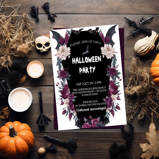 Halloween Adulls Gotisches KostümParty Einladung