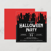Halloween Adult Party Blut Tropfen Einladung (Vorne/Hinten)