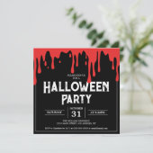 Halloween Adult Party Blut Tropfen Einladung (Stehend Vorderseite)