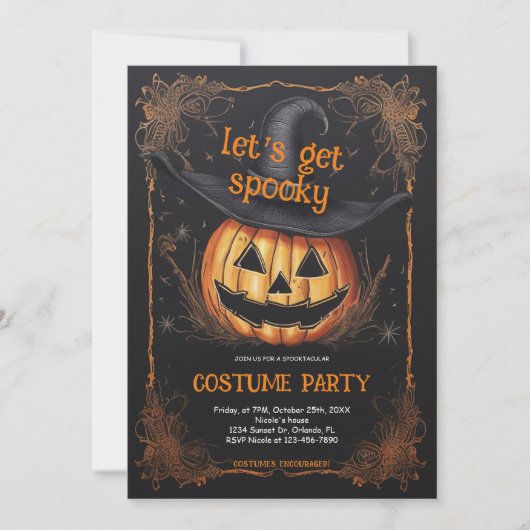 Halloween Adult Party Business Spooky Einladung (Vorderseite)