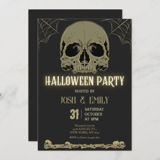 Halloween Adult Party Scully Einladung (Vorne/Hinten)