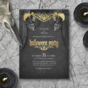 Halloween Adult Party Vintag Skull Einladung
