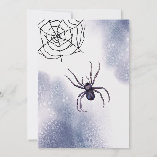 Halloween Adult Party Watercolor Gothic Raven Einladung (Rückseite)