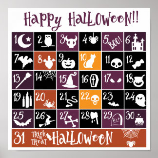 Halloween Advent Kalender Poster