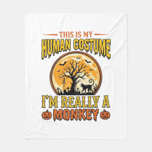 Halloween-Affen-Kostüm Vintage-Shirt-Design_1 Fleecedecke