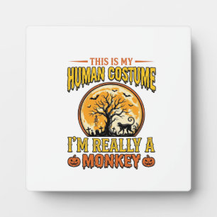 Halloween-Affen-Kostüm Vintage-Shirt-Design_1 Fotoplatte
