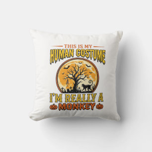 Halloween-Affen-Kostüm Vintage-Shirt-Design_1 Kissen