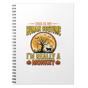 Halloween-Affen-Kostüm Vintage-Shirt-Design_1 Notizblock