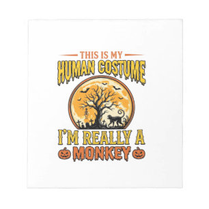 Halloween-Affen-Kostüm Vintage-Shirt-Design_1 Notizblock