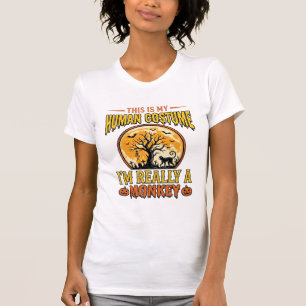 Halloween-Affen-Kostüm Vintage-Shirt-Design_1 T-Shirt