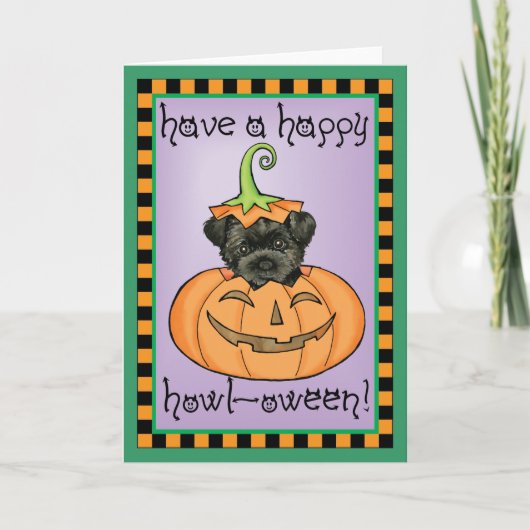 Halloween-Affenpinscher Karte (Vorderseite)