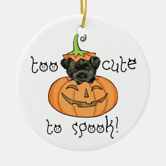 Halloween Affenpinscher Keramik Ornament (Vorne)