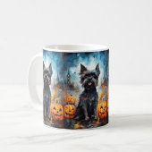 Halloween Affenpinscher mit Pumpkins Beängstigend Kaffeetasse (Vorderseite Links)