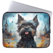 Halloween Affenpinscher mit Pumpkins Beängstigend Laptopschutzhülle (Vorderseite)