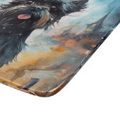 Halloween Affenpinscher mit Pumpkins Beängstigend Schneidebrett (Ecke)