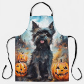 Halloween Affenpinscher mit Pumpkins Beängstigend Schürze (Vorderseite)