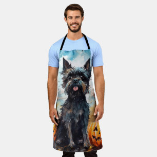 Halloween Affenpinscher mit Pumpkins Beängstigend Schürze