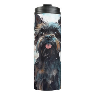 Halloween Affenpinscher mit Pumpkins Beängstigend Thermosbecher