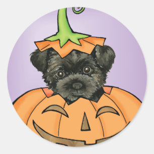 Halloween Affenpinscher Runder Aufkleber