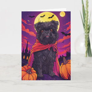Halloween Affenpinscher Vampir Kürbisse Gruselig Karte