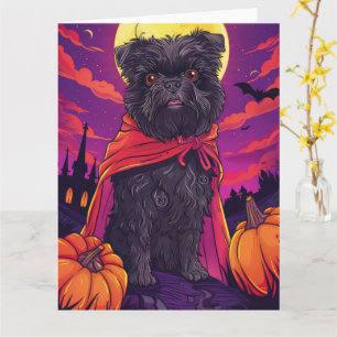 Halloween Affenpinscher Vampire Pumpkins Beängstig Karte