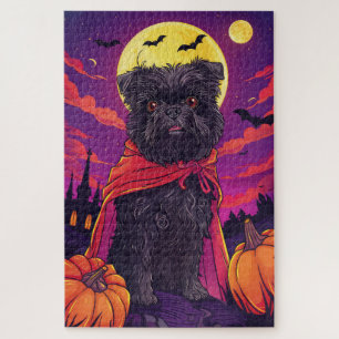Halloween Affenpinscher Vampire Pumpkins Beängstig Puzzle