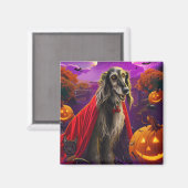 Halloween Afghan Hound Vampire Pumpkins Beängstige Magnet (Vorderseite/Rückseite)