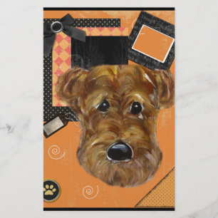 HALLOWEEN AIREDALE BRIEFPAPIER