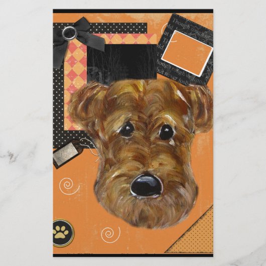 HALLOWEEN AIREDALE BRIEFPAPIER (Vorderseite)