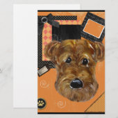 HALLOWEEN AIREDALE BRIEFPAPIER (Vorne/Hinten)