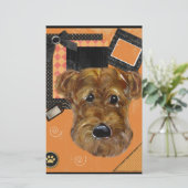 HALLOWEEN AIREDALE BRIEFPAPIER (Stehend Vorderseite)