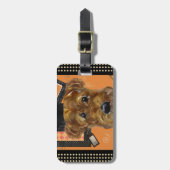 HALLOWEEN AIREDALE GEPÄCKANHÄNGER (Vorderseite vertikal)