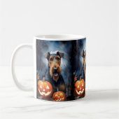 Halloween Airedale mit Pumpkins Beängstigend Kaffeetasse (Links)