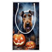 Halloween Airedale mit Pumpkins Beängstigend Kleine Geschenktüte (Vorderseite)