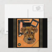 HALLOWEEN AIREDALE POSTKARTE (Vorne/Hinten)