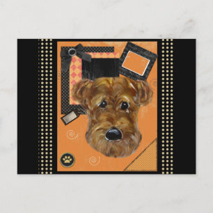 HALLOWEEN AIREDALE POSTKARTE