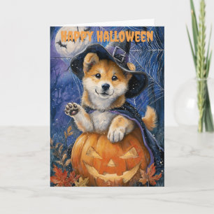 Halloween Akita Dog Feiertagskarte