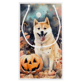 Halloween Akita mit Pumpkins Beängstigend Kleine Geschenktüte (Rückseite)
