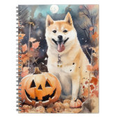 Halloween Akita mit Pumpkins Beängstigend Notizblock (Vorderseite)