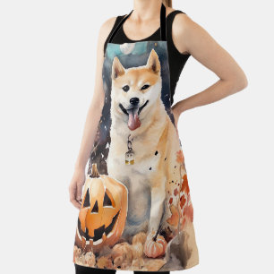 Halloween Akita mit Pumpkins Beängstigend Schürze