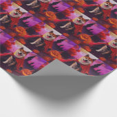 Halloween Akita Vampire Pumpkins Beängstigend Geschenkpapier (Ecke)